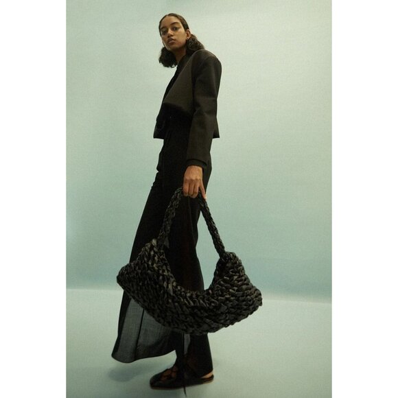 A.W.A.K.E. MODE Wide Leg Pants in Black - Picture 2 of 5